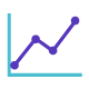 Data driven decisions - chart trending upward icon