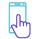 End-user - hand touching phone icon