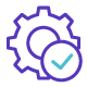 Operational Control Icon - cog and checkmark