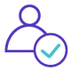 Tenant satisfaction - person and checkmark icon